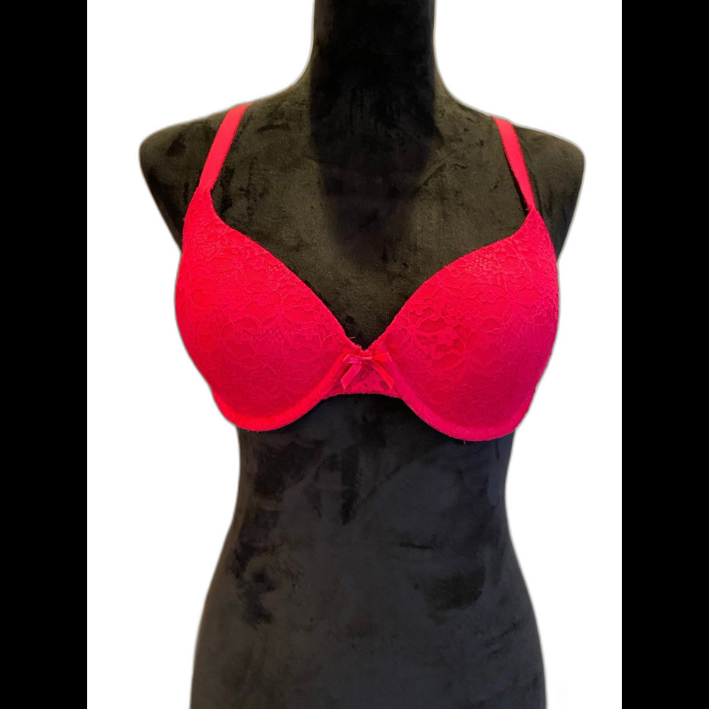 Ambrielle Bra Size 36C‎ Scarlet Red Underwire Lacy Sexy Lingerie Negligee Bra